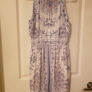 BCBG MAXAZRIA White, Blue & Pink Halter Dress